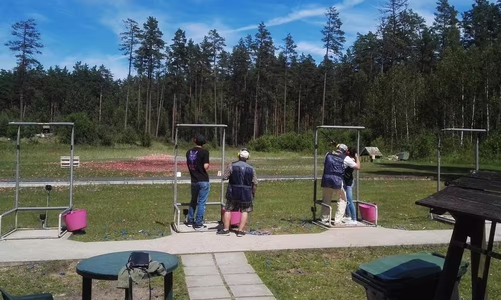Open outdoor clay pigeon shooting range near Silakrogs, Riga